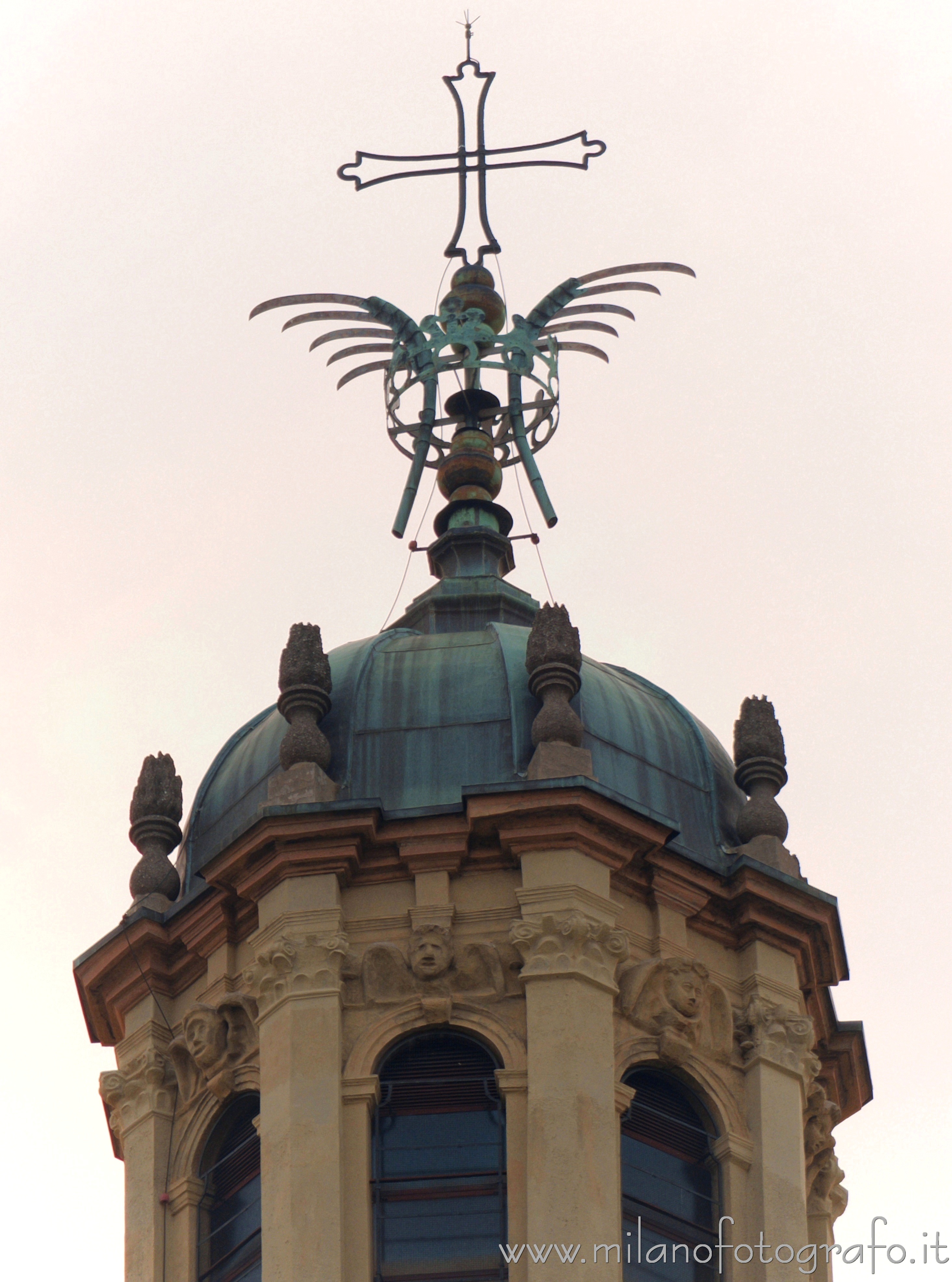 Milan (Italy) - Upper part of the lantern of the dome of the Basilica of San Lorenzo Maggiore